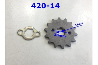 14T Teeth 17mm 420 Chain Front Sprocket Cog PIT TRAIL QUAD DIRT BIKE ATV BUGGY