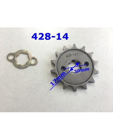 14T Teeth 17mm 428 Chain Front Sprocket Cog PIT TRAIL QUAD DIRT BIKE ATV BUGGY