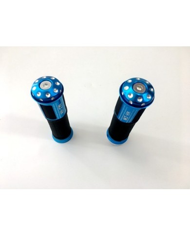 Pair of 7/8" 22mm Universal Motorcycle Motorbike Handlebar Hand Grips Blue