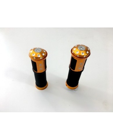 Pair of 7/8" 22mm Universal Motorcycle Motorbike Handlebar Hand Grips Golden