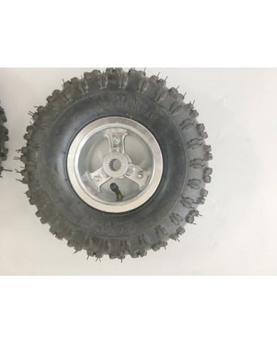 4.10- 4" Inch Rear Wheel Rim + Tyre Tire 49cc Mini Quad Bike ATV Buggy 16 Spline