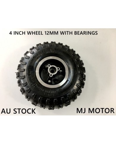 4.10- 4" Inch Wheel Rim + Tyre Tire 49cc Mini Quad Bike ATV Buggy 12mm Bearings
