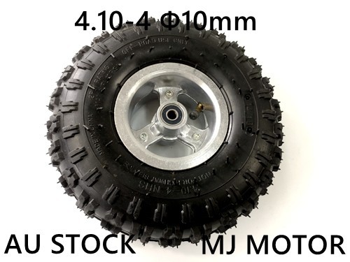 4.10- 4" Inch Wheel Rim + Tyre Tire 49cc Mini Quad Bike ATV Buggy 10mm Bearings