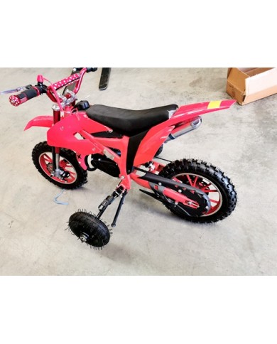 TRAINING WHEELS FOR 49CC 2 STROKE DIRT BIKE PIT BIKE 2 WHEEL REAL SIDE FOOTREST