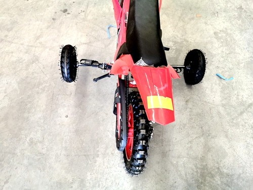 TRAINING WHEELS FOR 49CC 2 STROKE DIRT BIKE PIT BIKE 2 WHEEL REAL SIDE FOOTREST