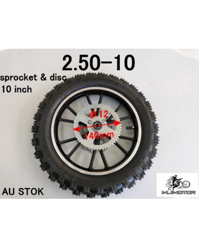 2.5-10 10 INCH REAR WHEEL SPROCKET DISC PIT PRO DIRT BIKE TRAIL BIKE 49CC 50CC
