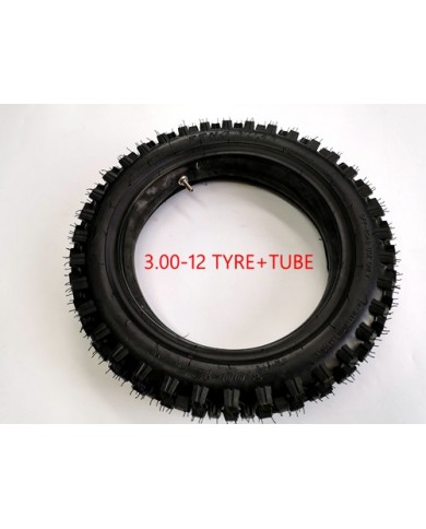 3.00-12 80/100-12 REAR KNOBBY TYRE +TUBE 12 INCH PIT PRO DIRT BIKE TRAIL BIKE