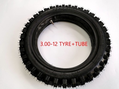 3.00-12 80/100-12 REAR KNOBBY TYRE +TUBE 12 INCH PIT PRO DIRT BIKE TRAIL BIKE
