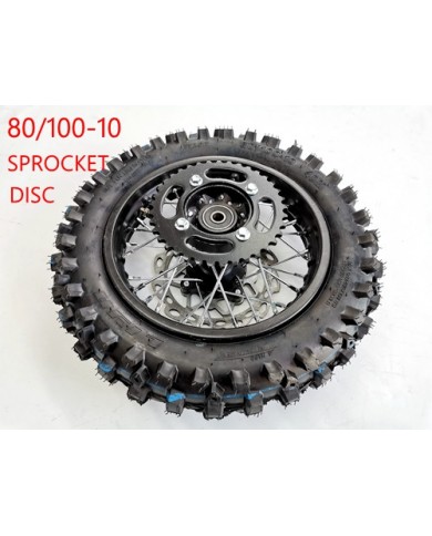 80/100-10 WHEEL KNOBBY TYRE +TUBE WITH DISC 12 INCH DIRT BIKE DISC SPROCKET 12MM