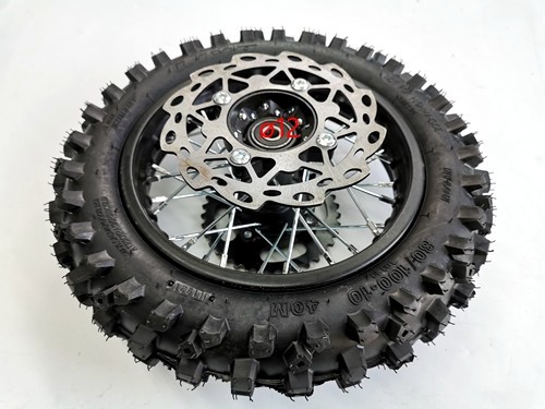 80/100-10 WHEEL KNOBBY TYRE +TUBE WITH DISC 12 INCH DIRT BIKE DISC SPROCKET 12MM