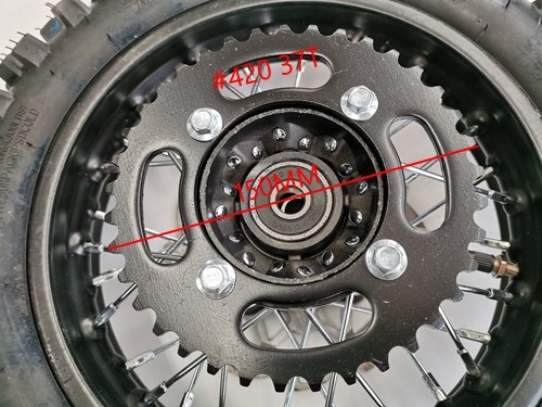 80/100-10 WHEEL KNOBBY TYRE +TUBE WITH DISC 12 INCH DIRT BIKE DISC SPROCKET 12MM