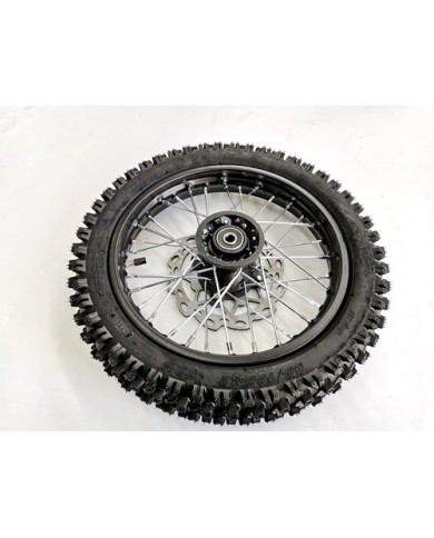 60/100-12 FRONT WHEEL KNOBBY TYRE +TUBE WITH DISC 12 INCH DIRT BIKE TRAIL BIKE