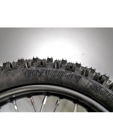 60/100-12 FRONT WHEEL KNOBBY TYRE +TUBE WITH DISC 12 INCH DIRT BIKE TRAIL BIKE