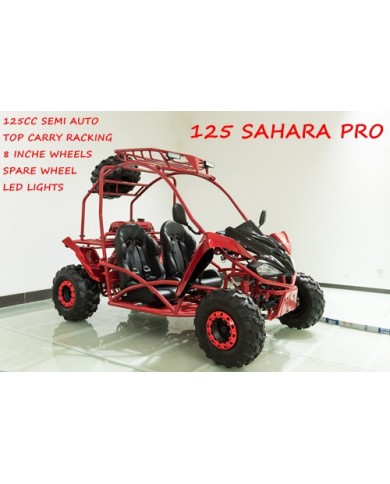 125CC Buggy ATV Sport Quad Dirt Bike 4 Wheel  Go kart Semi Auto SAHARA PRO RED