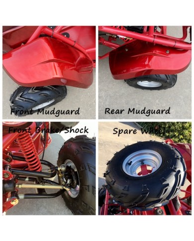 125CC Buggy ATV Sport Quad Dirt Bike 4 Wheel  Go kart Semi Auto SAHARA PRO RED
