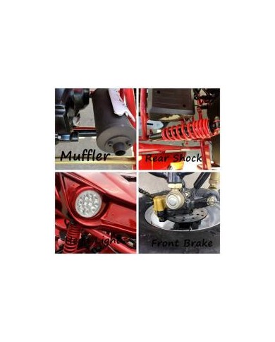 125CC Buggy ATV Sport Quad Dirt Bike 4 Wheel  Go kart Semi Auto SAHARA PRO RED