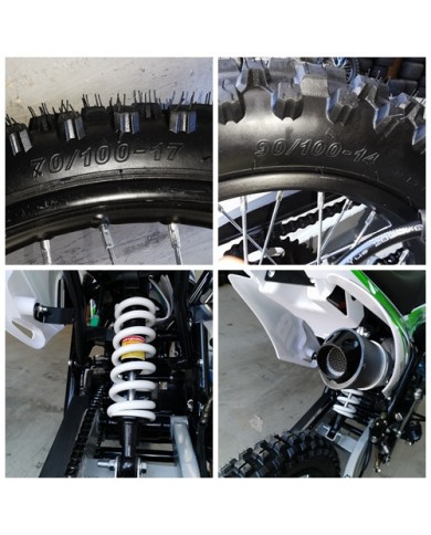 125CC PIT MOTOR DIRT BIKE TRAIL MOTOCROSS PRO ELECTRIC START 14/17 BIG WHEEL RED