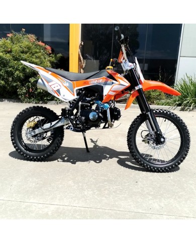 125CC PIT MOTOR DIRT BIKE TRAIL MOTOCROSS PRO KICK START 14/17 BIG WHEEL ORANGE