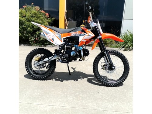 125CC PIT MOTOR DIRT BIKE TRAIL MOTOCROSS PRO KICK START 14/17 BIG WHEEL ORANGE