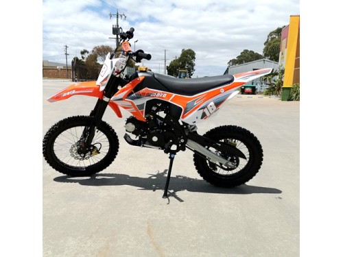125CC PIT MOTOR DIRT BIKE TRAIL MOTOCROSS PRO KICK START 14/17 BIG WHEEL ORANGE