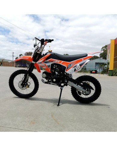 125CC PIT MOTOR DIRT BIKE TRAIL MOTOCROSS PRO KICK START 14/17 BIG WHEEL ORANGE