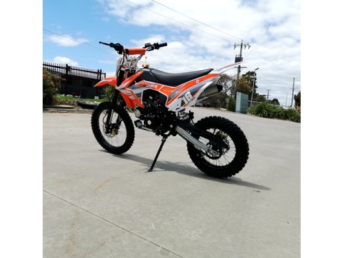 125CC PIT MOTOR DIRT BIKE TRAIL MOTOCROSS PRO KICK START 14/17 BIG WHEEL ORANGE