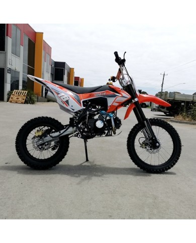 125CC PIT MOTOR DIRT BIKE TRAIL MOTOCROSS PRO KICK START 14/17 BIG WHEEL ORANGE