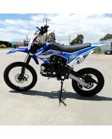 125CC PIT MOTOR DIRT BIKE TRAIL MOTOCROSS PRO KICK START 14/17 BIG WHEEL BLUE