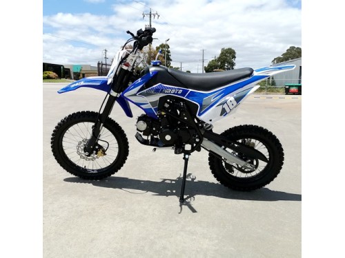 125CC PIT MOTOR DIRT BIKE TRAIL MOTOCROSS PRO KICK START 14/17 BIG WHEEL BLUE