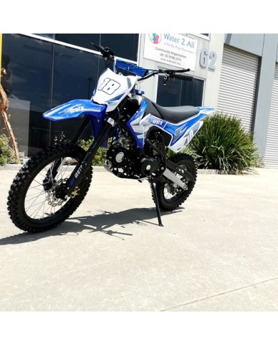125CC PIT MOTOR DIRT BIKE TRAIL MOTOCROSS PRO KICK START 14/17 BIG WHEEL BLUE