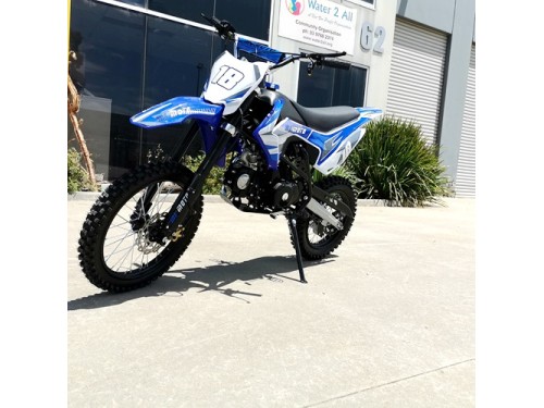 125CC PIT MOTOR DIRT BIKE TRAIL MOTOCROSS PRO KICK START 14/17 BIG WHEEL BLUE