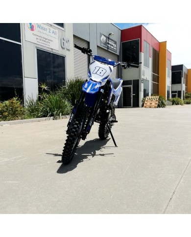 125CC PIT MOTOR DIRT BIKE TRAIL MOTOCROSS PRO KICK START 14/17 BIG WHEEL BLUE