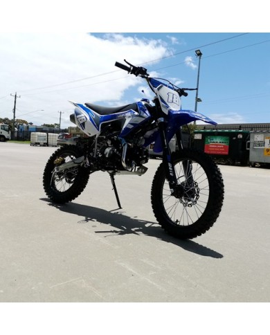 125CC PIT MOTOR DIRT BIKE TRAIL MOTOCROSS PRO KICK START 14/17 BIG WHEEL BLUE