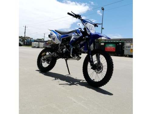 125CC PIT MOTOR DIRT BIKE TRAIL MOTOCROSS PRO KICK START 14/17 BIG WHEEL BLUE