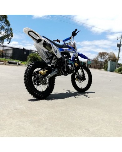 125CC PIT MOTOR DIRT BIKE TRAIL MOTOCROSS PRO KICK START 14/17 BIG WHEEL BLUE