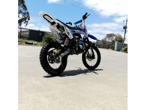 125CC PIT MOTOR DIRT BIKE TRAIL MOTOCROSS PRO KICK START 14/17 BIG WHEEL BLUE