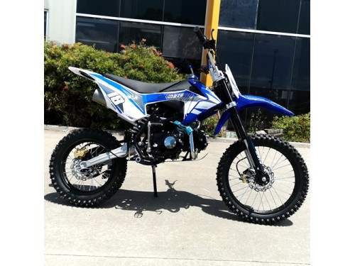 125CC PIT MOTOR DIRT BIKE TRAIL MOTOCROSS PRO KICK START 14/17 BIG WHEEL BLUE