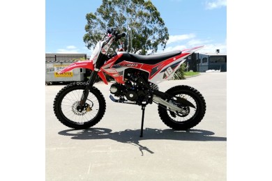 125CC PIT MOTOR DIRT BIKE TRAIL MOTOCROSS PRO ELECTRIC START 14/17 BIG WHEEL RED
