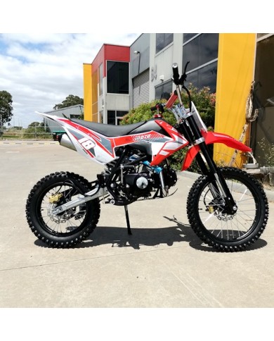 125CC PIT MOTOR DIRT BIKE TRAIL MOTOCROSS PRO ELECTRIC START 14/17 BIG WHEEL RED