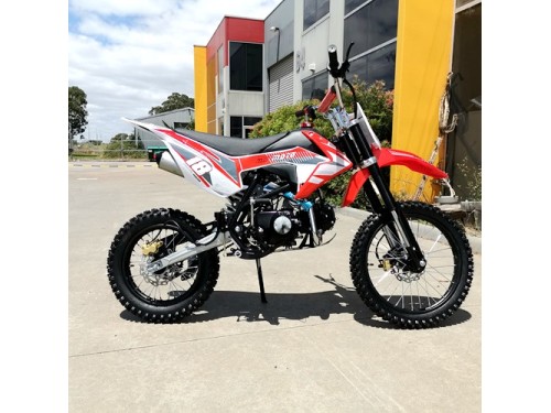 125CC PIT MOTOR DIRT BIKE TRAIL MOTOCROSS PRO ELECTRIC START 14/17 BIG WHEEL RED