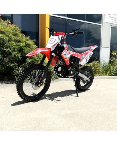 125CC PIT MOTOR DIRT BIKE TRAIL MOTOCROSS PRO ELECTRIC START 14/17 BIG WHEEL RED