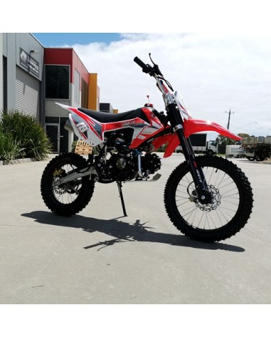 125CC PIT MOTOR DIRT BIKE TRAIL MOTOCROSS PRO ELECTRIC START 14/17 BIG WHEEL RED