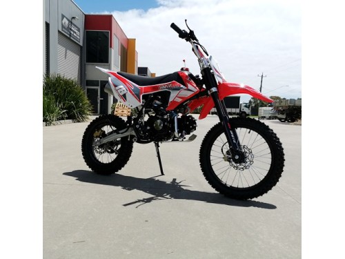 125CC PIT MOTOR DIRT BIKE TRAIL MOTOCROSS PRO ELECTRIC START 14/17 BIG WHEEL RED