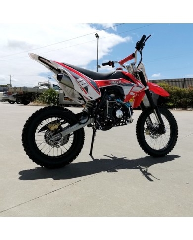 125CC PIT MOTOR DIRT BIKE TRAIL MOTOCROSS PRO ELECTRIC START 14/17 BIG WHEEL RED