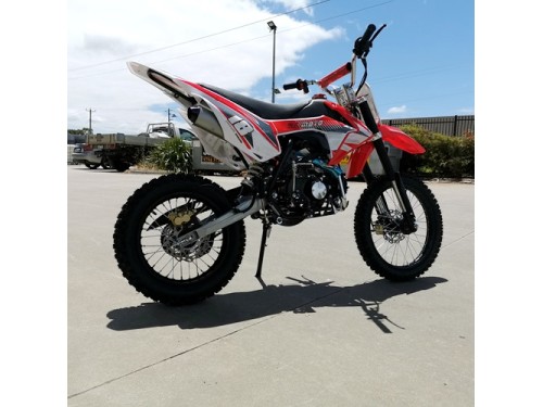 125CC PIT MOTOR DIRT BIKE TRAIL MOTOCROSS PRO ELECTRIC START 14/17 BIG WHEEL RED