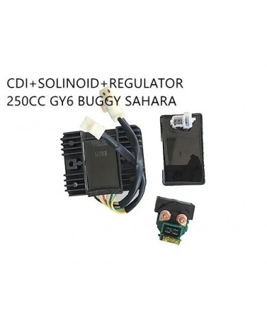 Starter Solenoid Relay + CDI UNIT +Regulator GY6/CH/CF250 Buggy Sahara Kandi