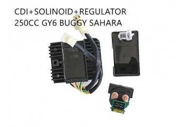 Starter Solenoid Relay + CDI UNIT +Regulator GY6/CH/CF250 Buggy Sahara Kandi