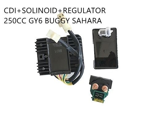 Starter Solenoid Relay + CDI UNIT +Regulator GY6/CH/CF250 Buggy Sahara Kandi