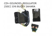 Starter Solenoid Relay + CDI UNIT +Regulator GY6/CH/CF250 Buggy Sahara Kandi