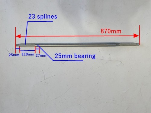 870mm 25mm Axle HuFFy Slider Drift Trike GoKart Project 25mm Bearing